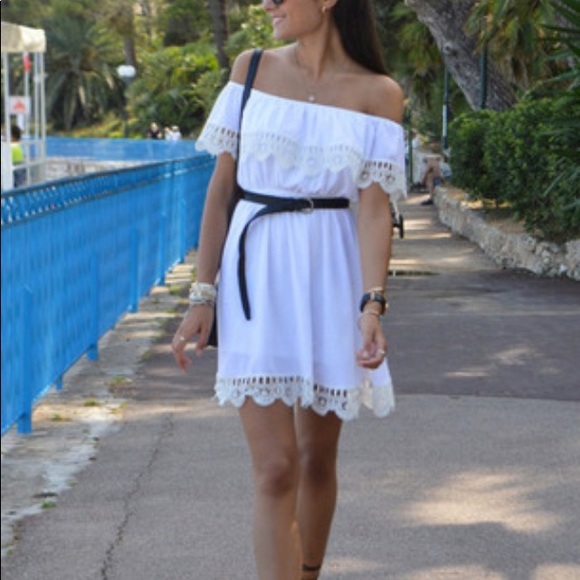 💕Off Shoulder White Lace Dress💕 - Picture 2 of 8